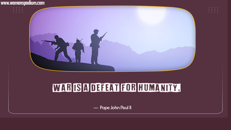 war is defeat for humanity