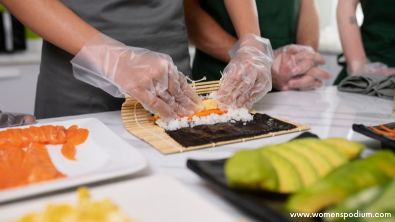 assembling sushi