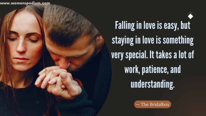 Falling in love is easy - Quotes about patience and love