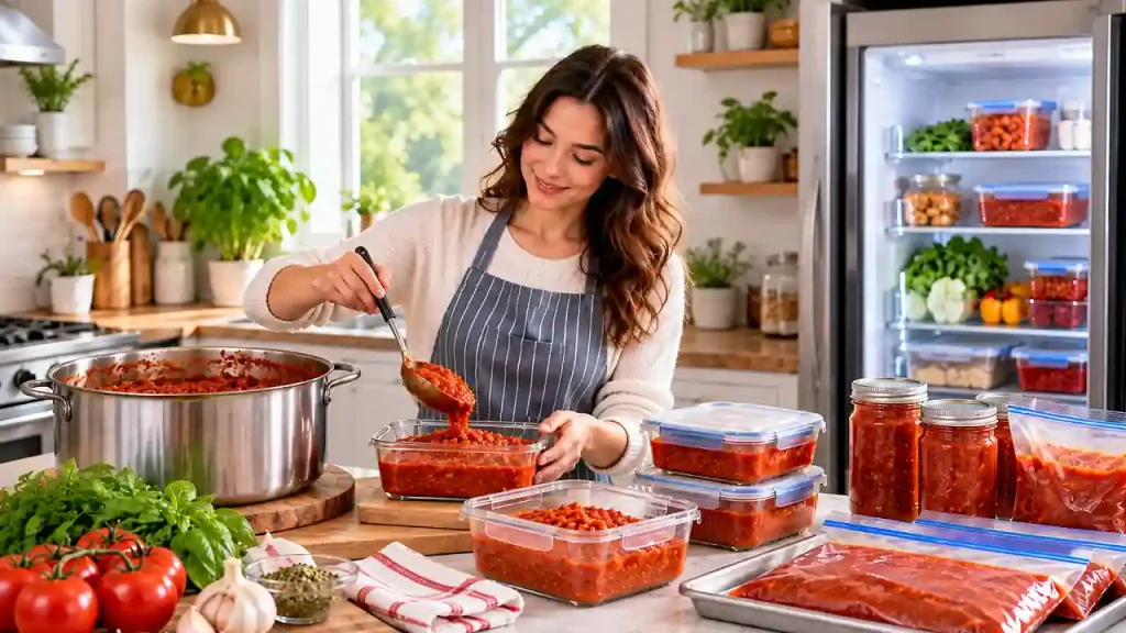 Store homemade pasta sauce