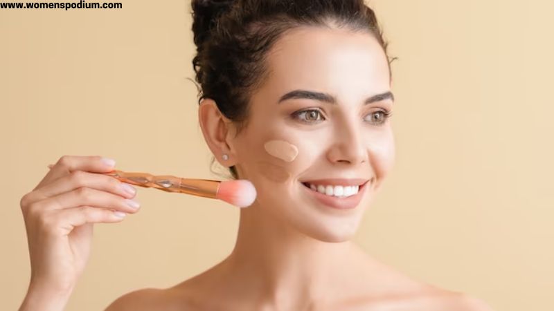 applying cream foundation