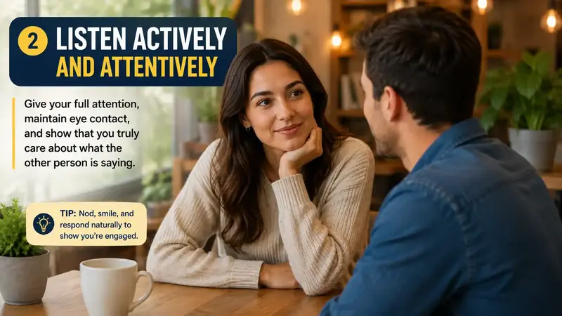 Practice Active Listen actively to keep the conversation going