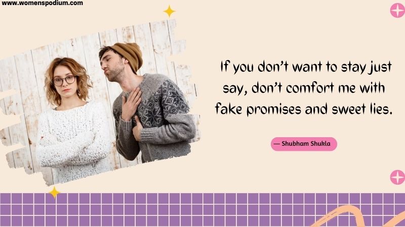 fake relationship and fake promises