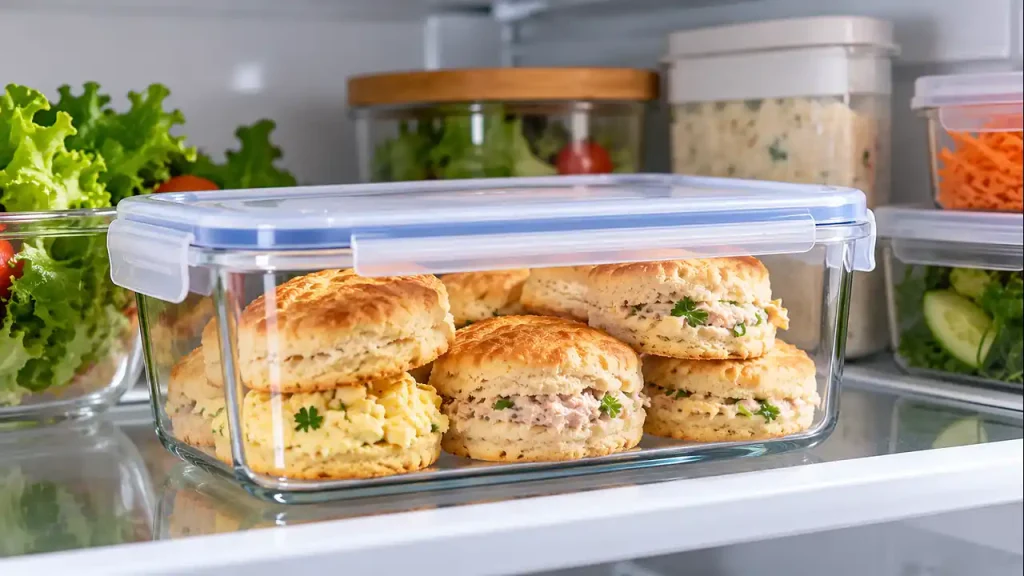 Biscuits with perishable fillings