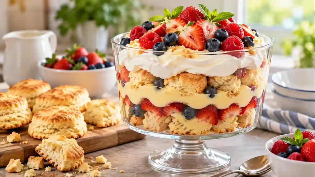 Leftover biscuit trifle