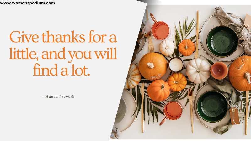 Give thanks for a little