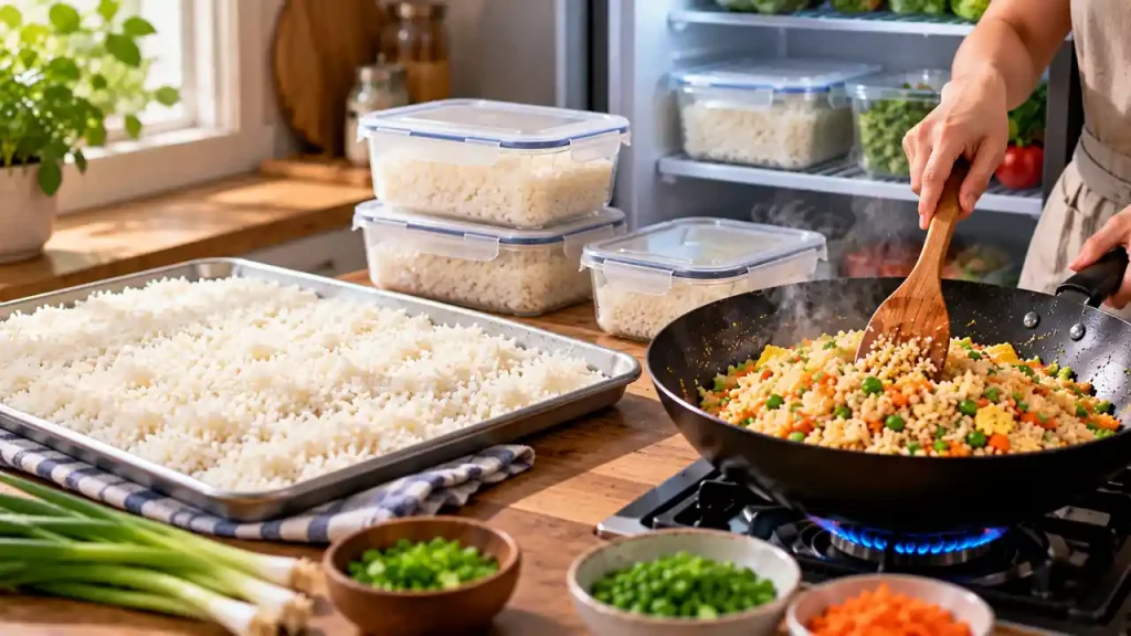 Rice storage and reheating