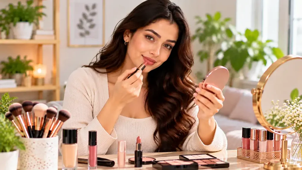 Apply a lip color for professional makeup look