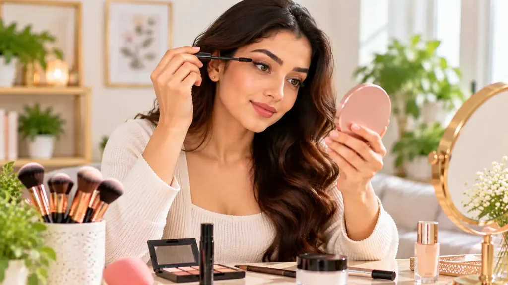 Apply mascara carefully for professional makeup