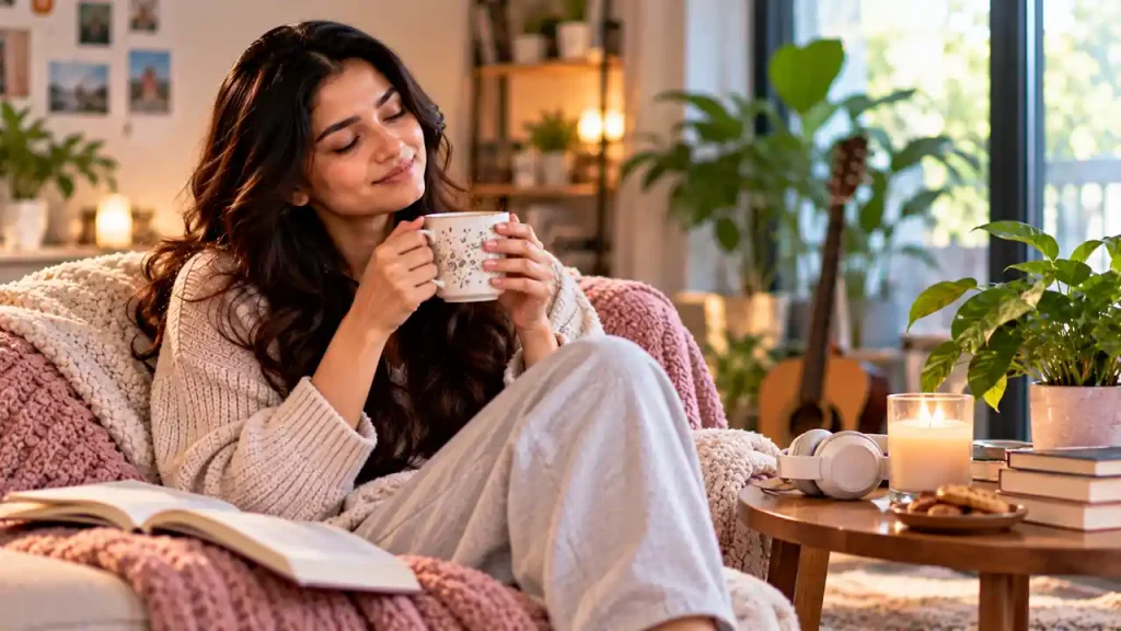 Finding a small comforting habit when learning how to pretend to be happy
