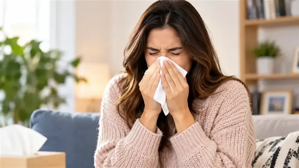 Experiencing unexpected sneezing