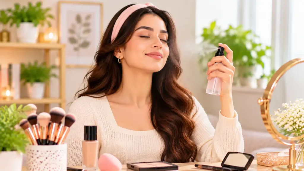 Finish with setting spray for professional makeup look