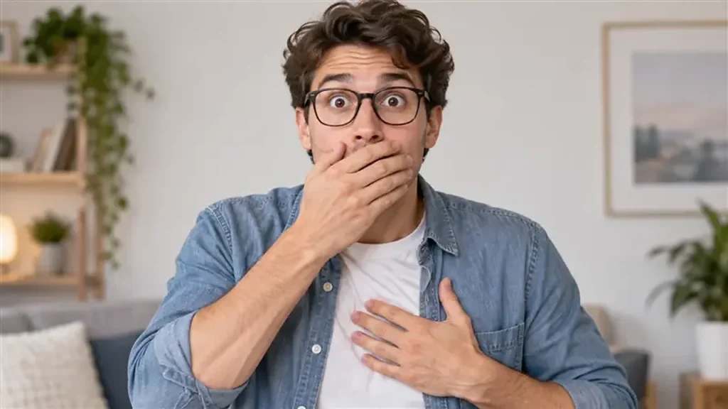 Person trying to stop continuous hiccups