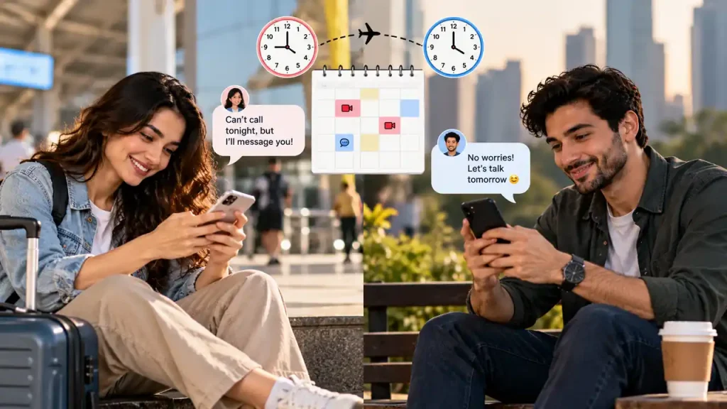 Create a schedule both people can sustain for long-distance relationship