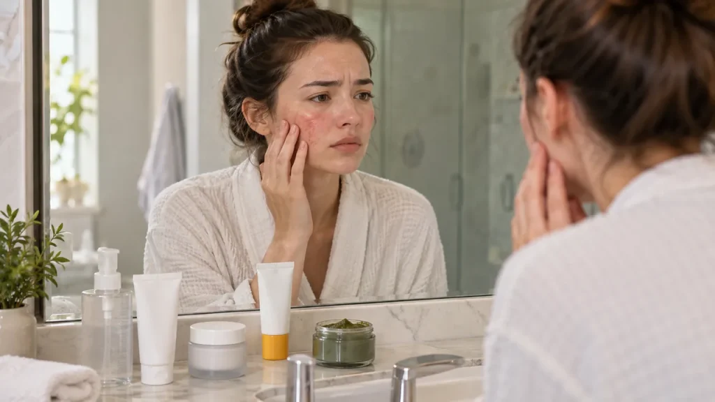 Skin irritation and redness after using a face mask