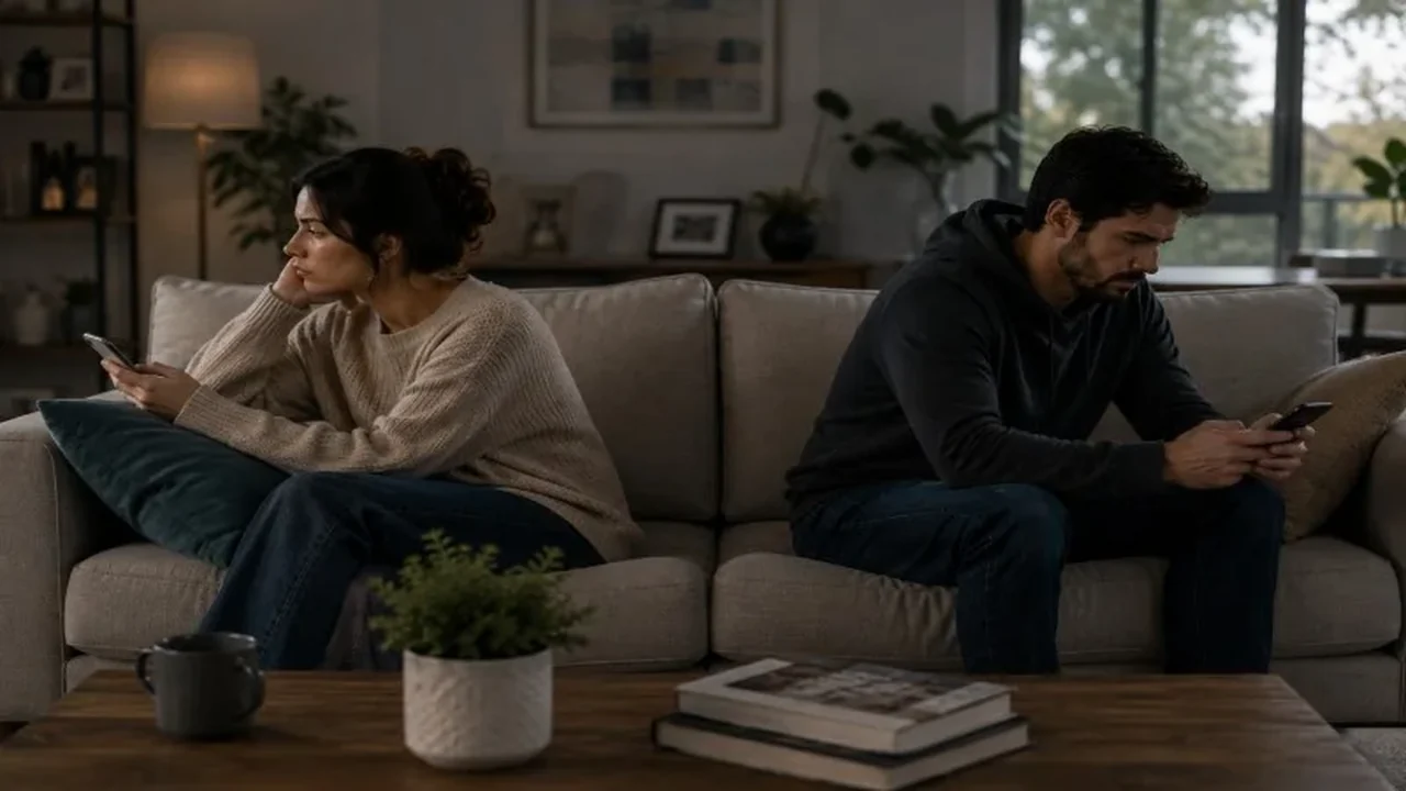Emotionally detached partner sitting quietly