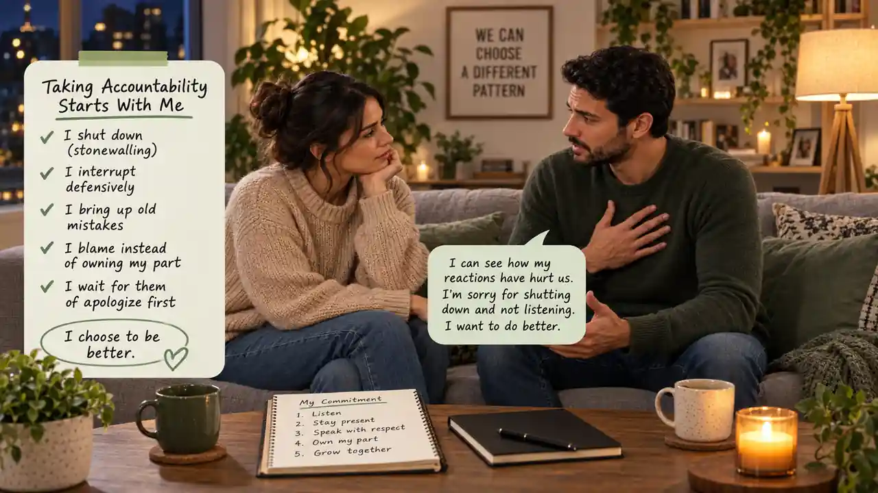 Partner taking responsibility for their reaction
